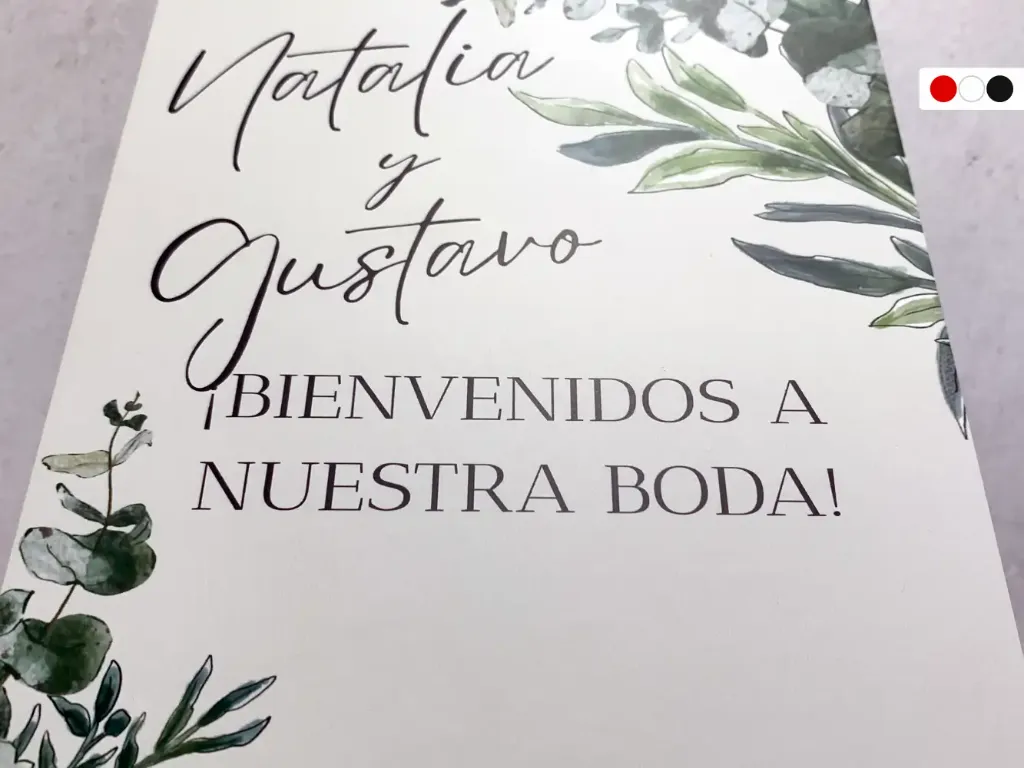 Cartel de Bienvenida para Boda Floral Verde [CBBO1006-6].webp