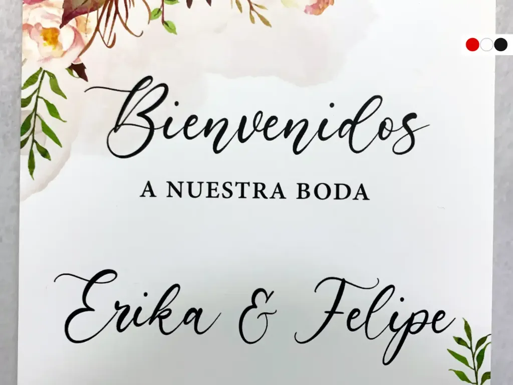 Cartel de Bienvenida para Boda Rosas Elegante  [CBBO1004-2].webp