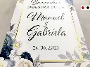Cartel de Bienvenida para Boda Floral azul [CBBO1001-5].webp
