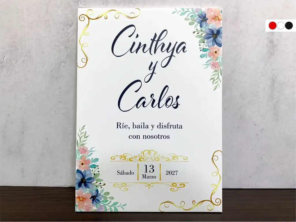 Cartel de Bienvenida para Boda Rie, Baila y Disfruta [CBBO1002-1].webp