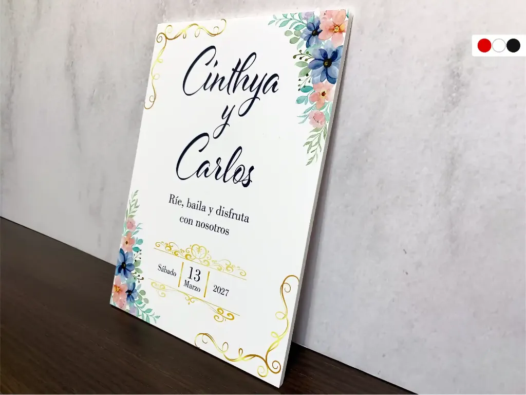 Cartel de Bienvenida para Boda Rie, Baila y Disfruta [CBBO1002-3].webp