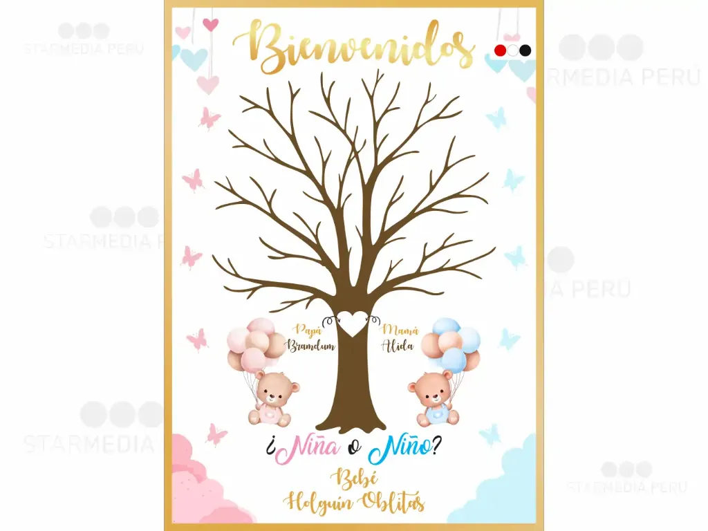 Cartel de Bienvenida Arbol de Huellas Osos [CBRG1001]-.webp