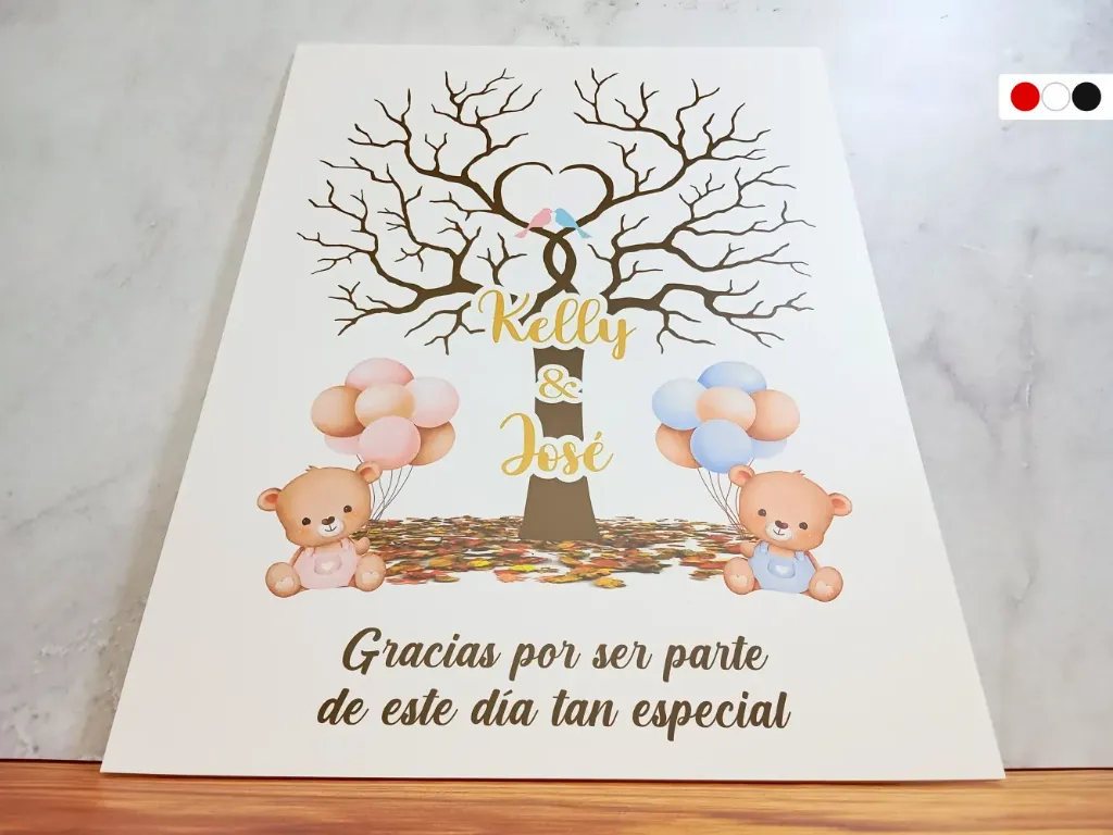 Cartel de Bienvenida Arbol de Huellas Corazón [CBRG1006-2].webp