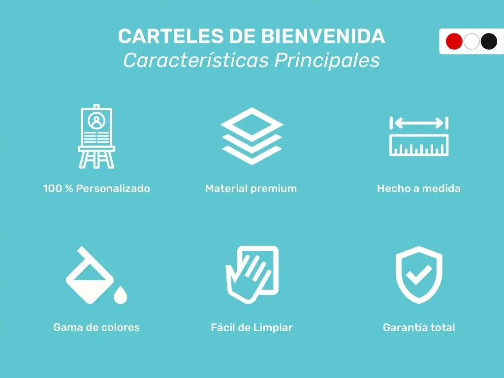 Carteles de Bienvenida Características.webp