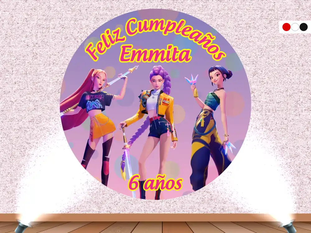 [FPDH1100] Fondo de Pared KPop Demon Hunters (Mate (base), 70 cm de diámetro)