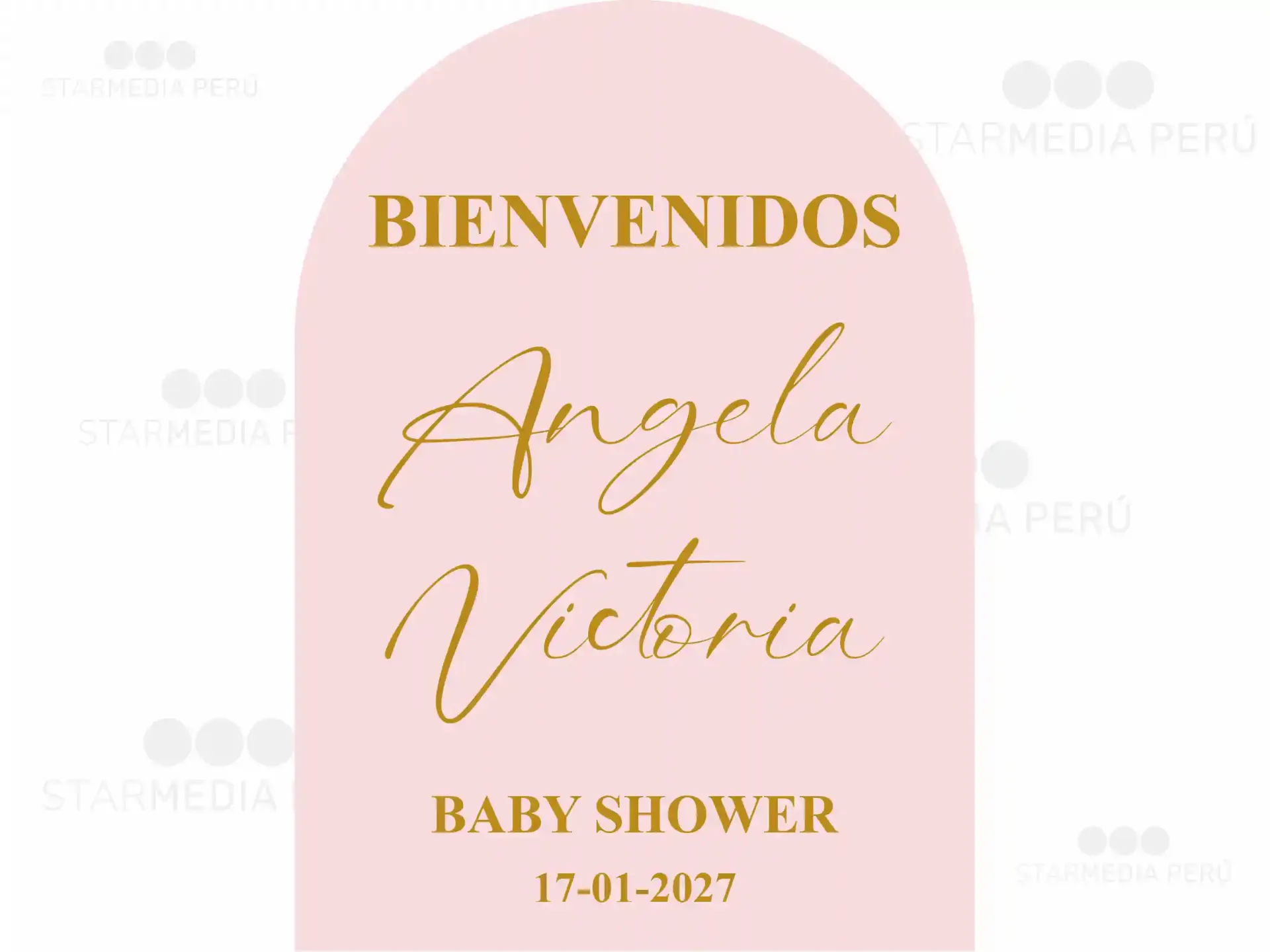 Cartel de Bienvenida Arco Rosado