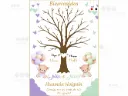 Cartel de Bienvenida Árbol de Huellas Osos para Revelación de Género