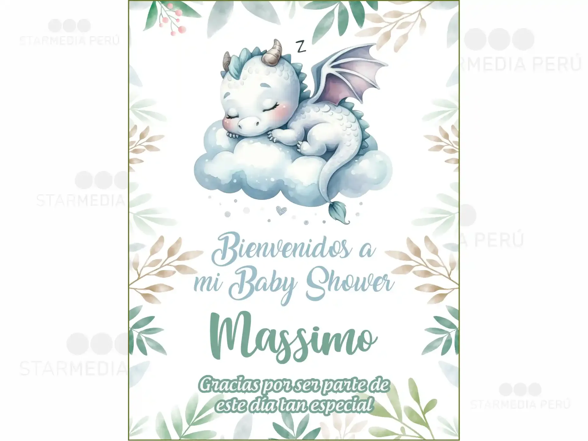 Cartel de Bienvenida Dragón Bebé