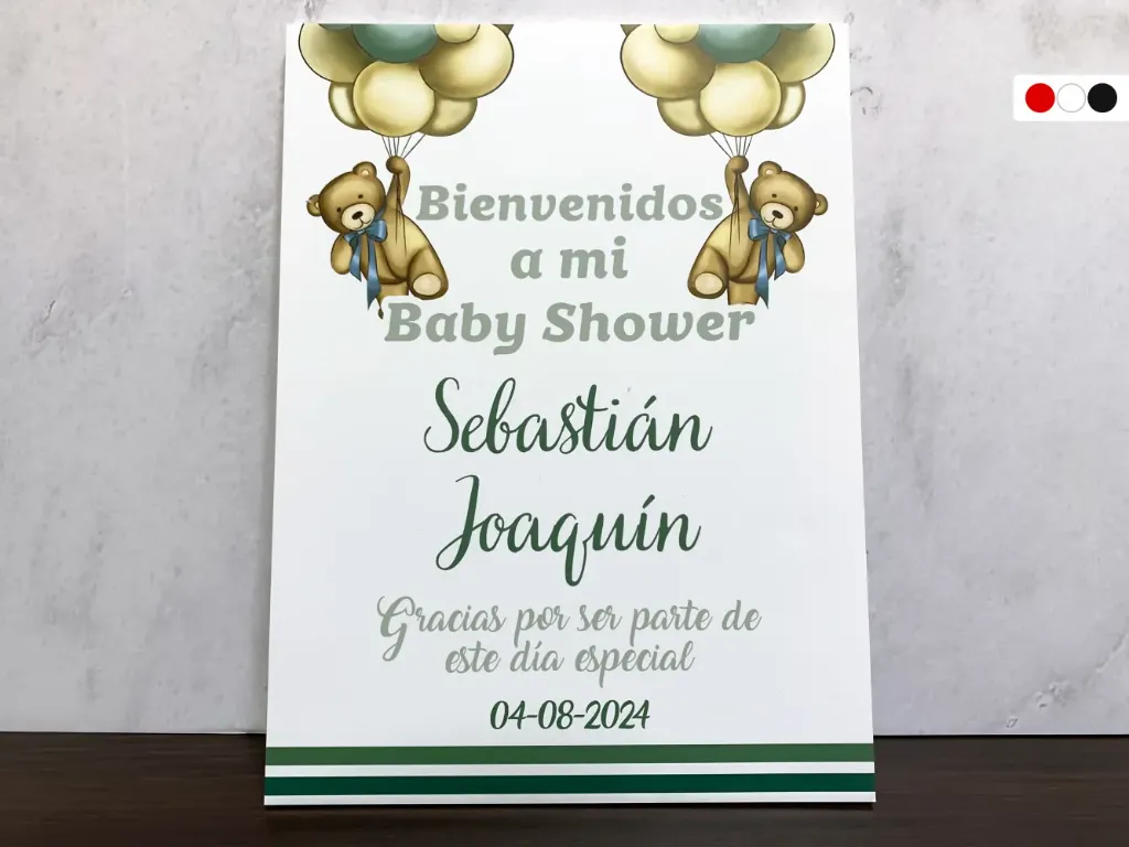 Cartel de Bienvenida Ositos y Globos