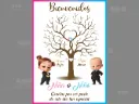 Cartel de Bienvenida Árbol de Huellas Jefe en Pañales para Revelación de Género