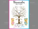 Cartel de Bienvenida Árbol de Huellas Winnie Pooh para Revelación de Género