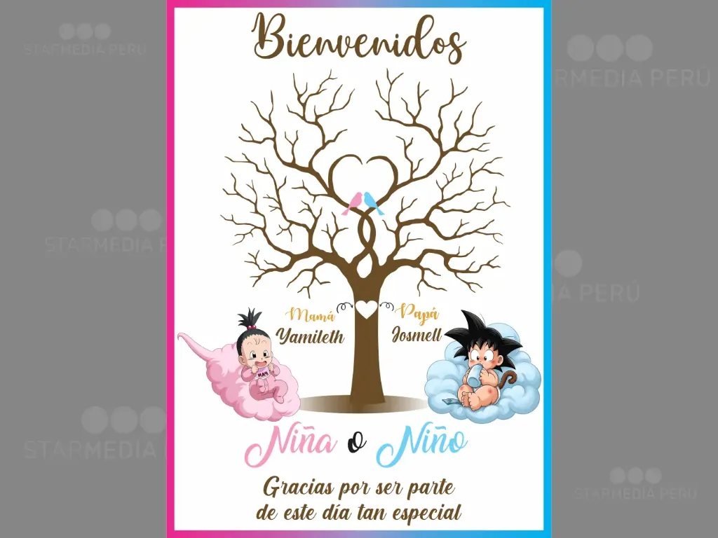 Cartel de Bienvenida Dragon Ball Z para Revelación de Género