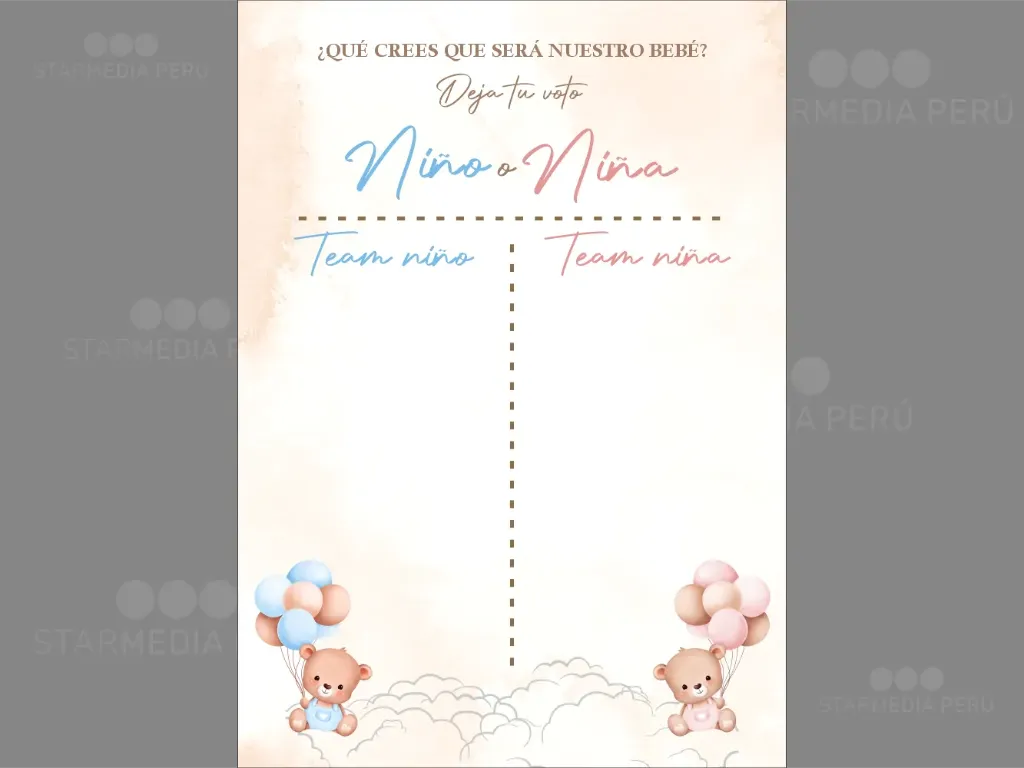 Cartel de Bienvenida Team para Revelación de Género