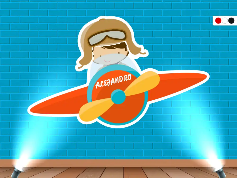 Fondo Infantil Aviador Silueta
