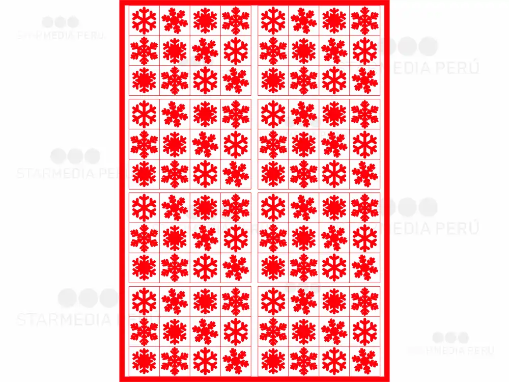 [VICO3000] Vinil de Corte Copos de Nieve (Rojo Brillante)