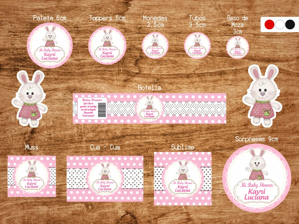 [SKBS1103] Sticker Coneja Rosada (Mate (base))