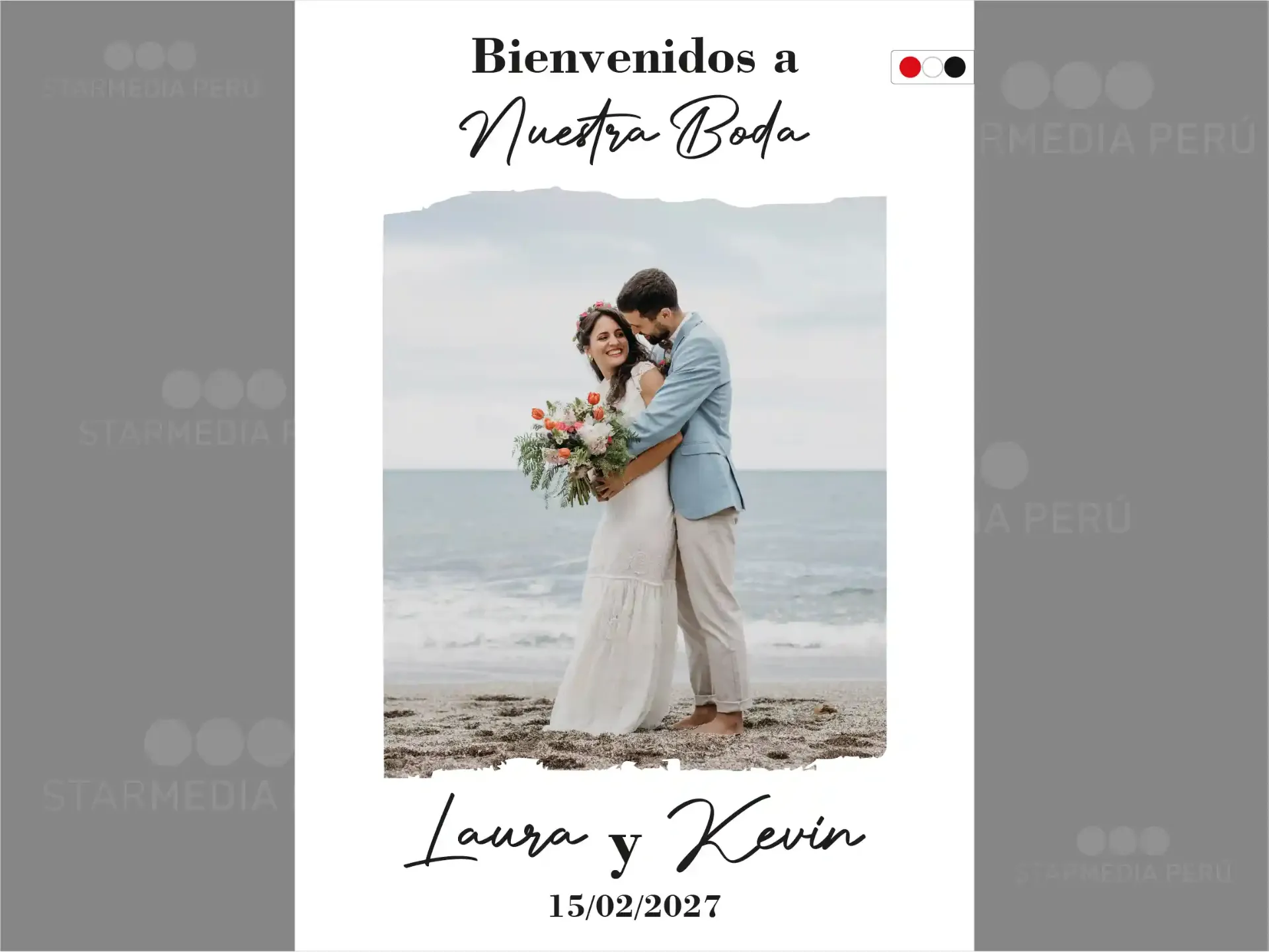 [CBBO1105] Cartel de Bienvenida Playa (Mate (base), 45 x 60 cm)