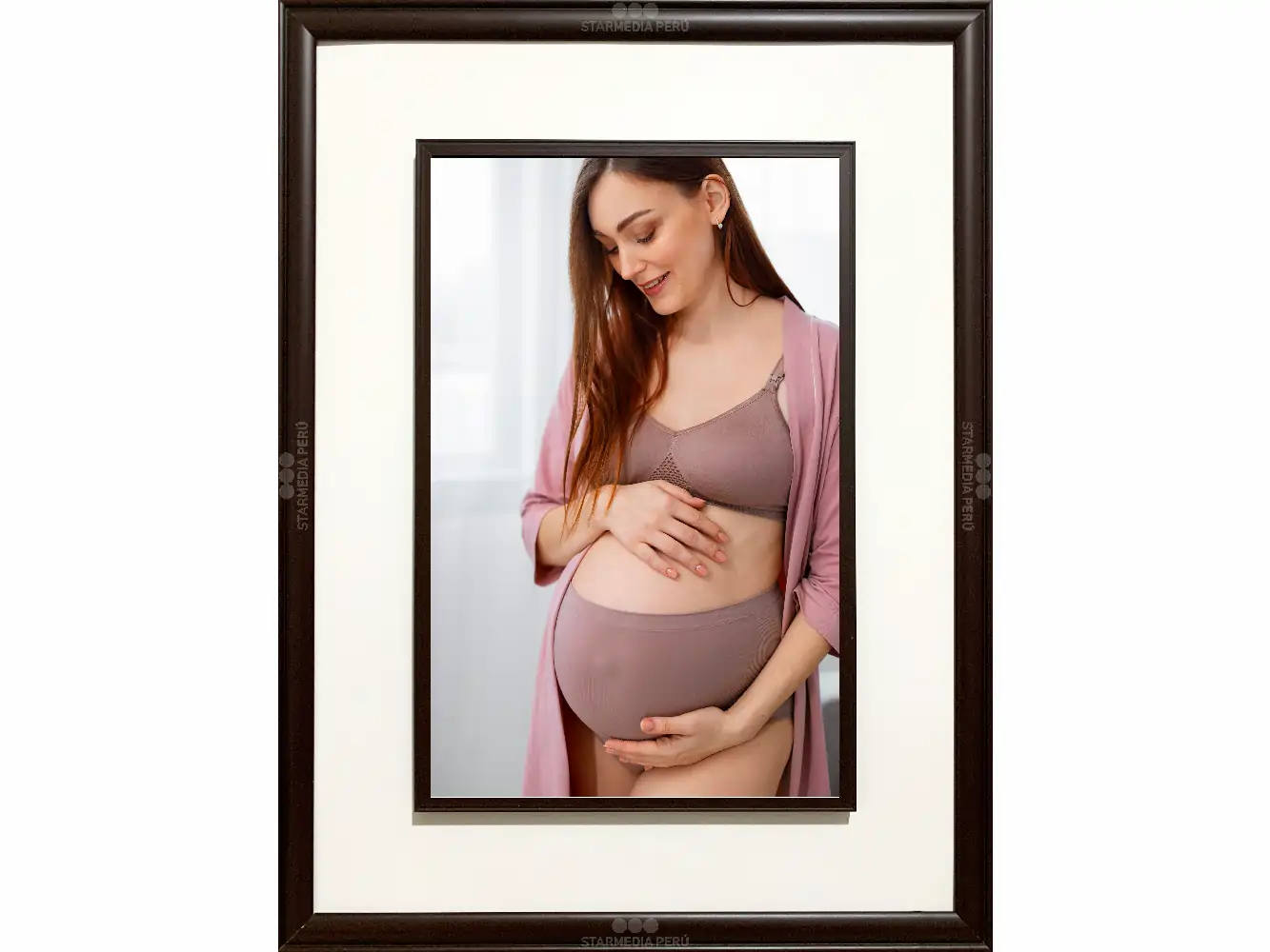 [CFMAOS1000M] Cuadro de Firmas Marrón Oscuro Mediano