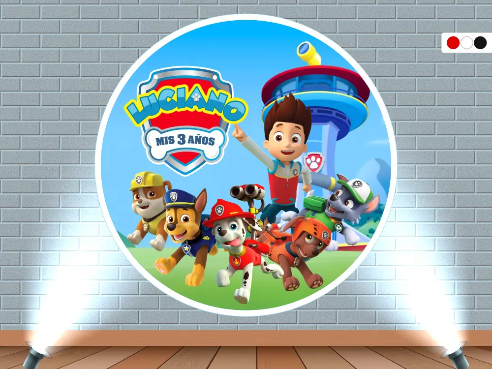 [FPPP1100] Fondo de Pared Paw Patrol (Mate (base), 70 cm de diámetro)