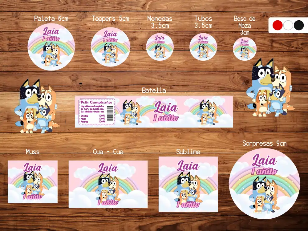 Stickers Infantil Bluey Rainbow