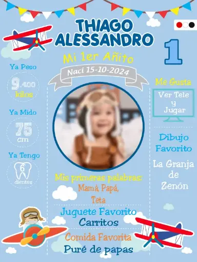 Pizarra Infantil Avión