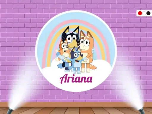 Fondo Infantil Bluey Rainbow